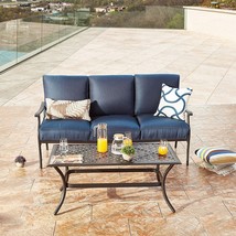 LOKATSE HOME Outdoor Loveseat 3-Seater Sofa Chair Patio 2-Piece Furnitur... - £490.67 GBP