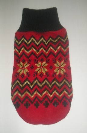 Small dog sweater by Max Products ~ red and black knit - $2.00