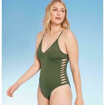 Women&#39;s Strappy Side One Piece Swimsuit - Shade &amp; Shoreâ„¢ Palm Green L - £11.92 GBP