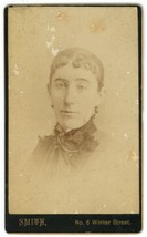 CIRCA 1870&#39;S CDV Featuring Lovely Young  Woman Wearing Dress Smith Boston, MA - £7.57 GBP