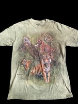 The Mountain T Shirt Large Tiger Jungle Cats Green Tie Dye NEW 100% Cotton - £58.71 GBP