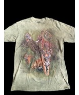 The Mountain T Shirt Large Tiger Jungle Cats Green Tie Dye NEW 100% Cotton - £58.28 GBP