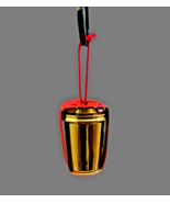 Starbucks Gold Ceramic Coffee Tumbler Christmas Ornament 2014 Shiny 3&quot; H... - $290.48 MXN
