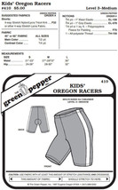 Children Kids Oregon Racers Running Bicycle Shorts #410 Sewing Pattern g... - £6.32 GBP