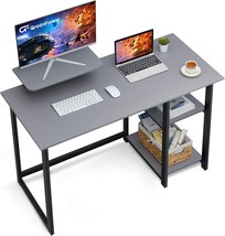 Greenforest 47-Inch Modern Writing Study Pc.Laptop Work Table With, Grey. - £74.95 GBP