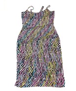 Absolutely Love It Spaghetti Strap Bodycon Dress Neon Animal Stripe Size S - £5.20 GBP