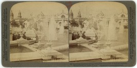 1904 Real Photo Stereoview Splashing Waterfalls &amp; Fountains World&#39;s Fair - £22.03 GBP