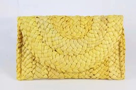 2023 Variety Colors Clutches Pure Handmade Straw Woven Wallet Bags Corn  Mobile  - £146.61 GBP