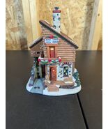 Lighted Christmas Village Rock Creek Mill House Water Wheel Tree Chimney... - $26.72