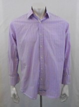 English Laundry Flip Cuff Lilac Plaid Button Down Men&#39;s L/S Dress Shirt ... - £12.31 GBP