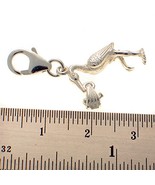 Sterling 925 Silver Stork Bird with Baby Clip On Charm. Handmade by Welded Bl... - $24.50