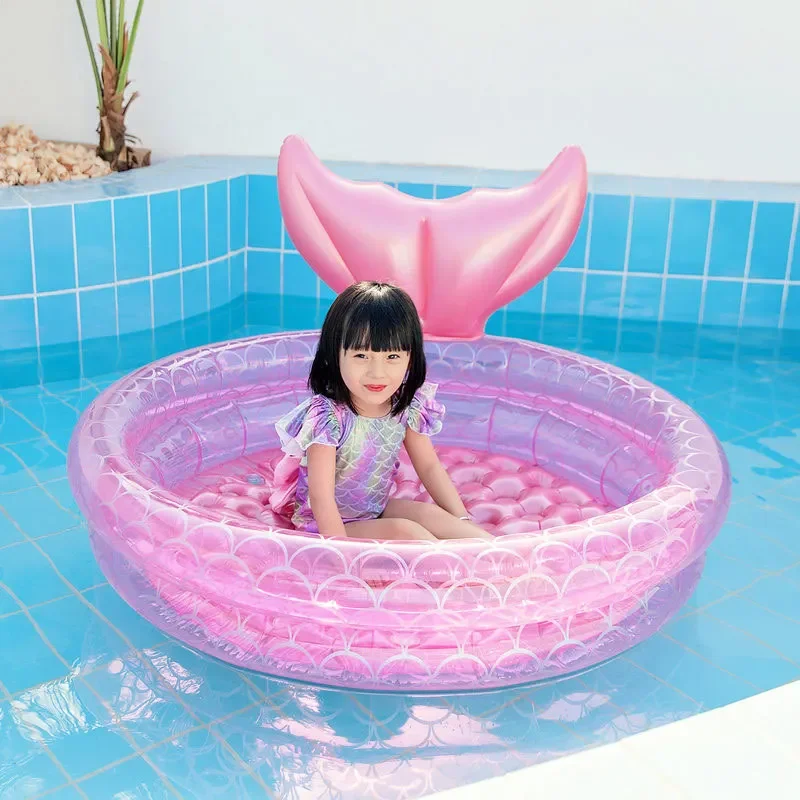 New Mermaids Inflatable Pool Bathing Kids Summer Home Outdoor Swimming Pool - £16.34 GBP+