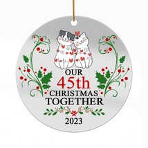 45th Anniversary Christmas 2023 Acrylic Ornament 45 Years Cute Cat Couple Gift - £13.41 GBP