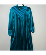 Gilligan OMalley Velvet Robe Womens L Green Vintage Modest Retro - $17.64