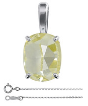 Cushion Diamond Pendant 14k White (1.05 Ct Natural Yellow VS2 Clarity) GIA - $5,274.15