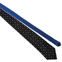 Tommy Hilfiger 100% Silk Mens Tie Black &amp; Blue Geometric Pattern - $27.17 CAD