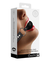 Shots Ouch Diamond Breathable Ball Gag - Black - £20.65 GBP