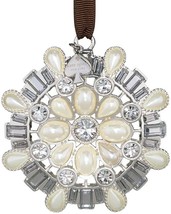 Kate Spade Lenox Bejeweled Holiday Ornament 2015 Silverplate/Crystal Gem... - $38.51