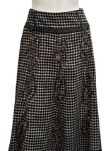 Forwear New York Skirt Women&#39;s 6 Black Cream Plaid Knee Length Lined - £29.85 GBP