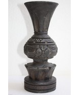 Antique Hand Crafted Wooden Vase Candlestick Candle Holder Home Bar Deco... - €54,20 EUR