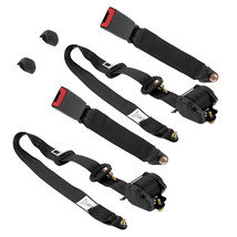 2x Universal Retractable Adjustable 3 Point Safety Belts Kit for Car Truck - £29.06 GBP