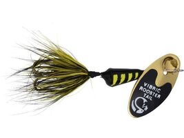 Worden's Vibric Rooster Tail Lure - 1/8 oz - Black Yellow Tiger Mylar - $8.95