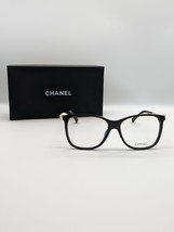 New Chanel CH3330 c.714 Square Eyeglasses Black &amp; Gold Frame - £149.15 GBP