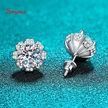 1CT New Screw Thread Moissanite Studs Earrings for Women Ideal Cut 100% 925 Ster - £43.26 GBP