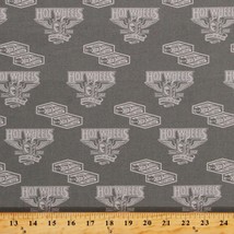 Cotton Hot Wheels Classic Logos Cars Gas Gray Fabric Print by the Yard D602.25 - £9.82 GBP