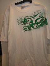 Fox Men&#39;s White Fox Face Green Striped T Tee Shirt New $29 - £13.51 GBP