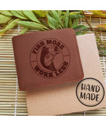 Fly Fishing Gift Personalized Leather Wallet Custom Handmade Mens Wallet - £35.41 GBP