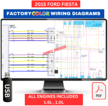 2015 Ford Fiesta Complete Color Electrical Wiring Diagram Manual USB - $24.95