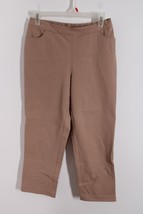 Isaac Mizrahi Live 4P Tan Cappuccino Brown Pull On 24/7 Stretch Crop Ankle Pants - £28.43 GBP