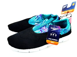 Speedo Juniors Girls Black aqua skimmer water shoes Large 4-5 Slip-on design - £9.41 GBP
