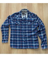 Vtg Men&#39;s Billabong 100% Cotton Flannel Plaid Shirt Sz Med Red White Blu... - €21,37 EUR
