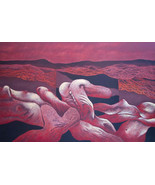 Oil on canvas painting, abstract bodies, Original artwork from Latin America. - $1,850.00