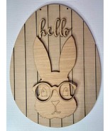 Easter Bunny with Glasses Wood Door Hanger Blank - $24.64 CAD