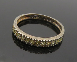 AVON 925 Silver - Vintage Yellow Topaz Dark Tone Band Ring Sz 9.5 - RG16698 - $35.74