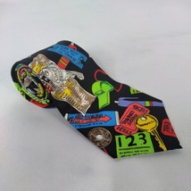 Next Exit Men’s Novelty Necktie Tickets Whistle Keys Gum Colorful Tie 3.... - £8.70 GBP