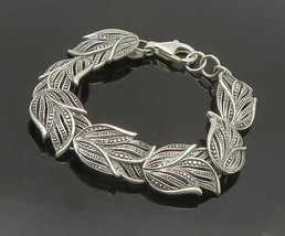 OR PAZ ISRAEL 925 Sterling Silver - Vintage Floral Leaf Chain Bracelet - BT7410 - £101.54 GBP