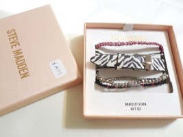 Steve Madden Zebra Print Bracelet Stack Gift Set SM111 $28 - £8.28 GBP