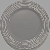 THOMSON Pottery Gray White Rim Retired Birch Stoneware Dinner Plate 10 3/4&quot; - £10.63 GBP