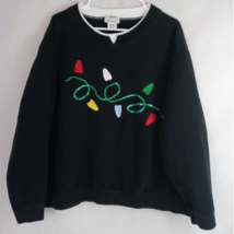 CW Classics Sweatshirt Embroidered Sequined Christmas Lights Design Plus... - £15.14 GBP