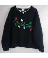 CW Classics Sweatshirt Embroidered Sequined Christmas Lights Design Plus... - $19.39