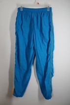 Vtg 90s Sports Accent S Blue Side Stripe Nylon Windbreaker Ankle Zip Jog... - £18.68 GBP