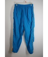 Vtg 90s Sports Accent S Blue Side Stripe Nylon Windbreaker Ankle Zip Jog... - $23.75