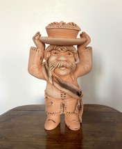 Man with bread Karavai Vintage ceramic figurine, decorative terra cotta figurine - £47.90 GBP