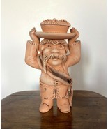 Man with bread Karavai Vintage ceramic figurine, decorative terra cotta ... - £46.61 GBP