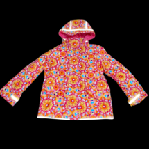 Hanna Andersson Girls Size 8 130 Ski Jacket Coat Pink Floral Outdoor Quilted - $39.99