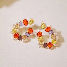High Quality Colorful Zircon Earrings Gifts For Girls Jewelry Colorful D... - £34.01 GBP